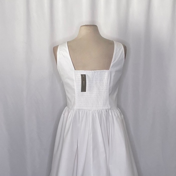 NWT!! J. CREW Fit and Flare Mini Dress White Corset Smocked Solid Preppy Size 18 - Picture 10 of 15
